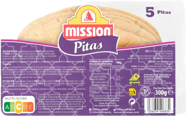 Pan de pita Mission