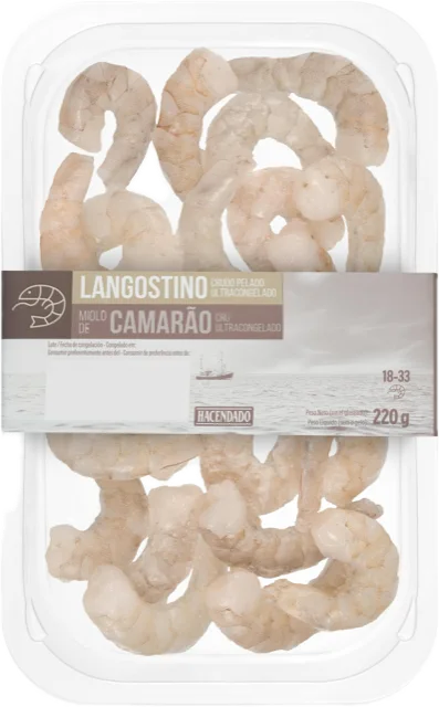 Langostino crudo y pelado Hacendado ultracongelado